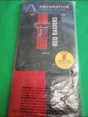 Texas Tech Red Raiders Decorative Team Flag - Black & Red Two-sided 28"X44"